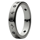 925 Silver Crescent Moon Stars Pave Double Band Ring Women Gift