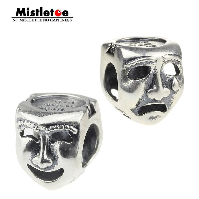 925 Silver Mask Charm Bead for Bracelet