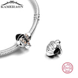 925 Silver Crystal Bee Charm Pendants for DIY Jewelry