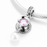 925 Silver Crystal Zircon Pendants Bead Charms for Bracelets