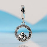 925 Silver Bird Mother Love Dangle Charm Beads Fit Bracelets DIY Jewelry
