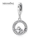 925 Silver Bird Mother Love Dangle Charm Beads Fit Bracelets DIY Jewelry
