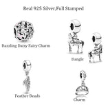 Sterling Silver Feather Dangle Beads for Jewelry Making