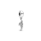 Sterling Silver Feather Dangle Beads for Jewelry Making