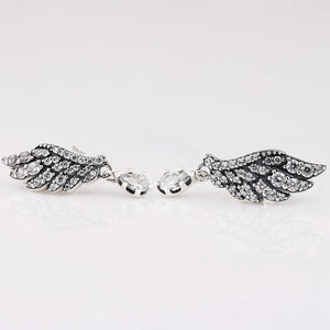 925 Sterling Silver Angel Wing Stud Earrings Gift Jewelry