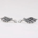 925 Sterling Silver Angel Wing Stud Earrings Gift Jewelry