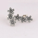 925 Silver Daisy Clusters Stud Earrings Women Gift DIY Jewelry