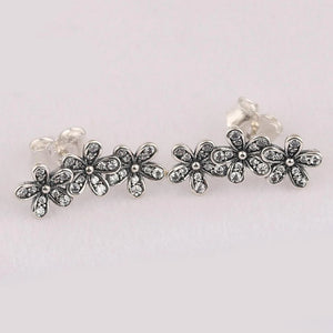 925 Silver Daisy Clusters Stud Earrings Gift DIY Jewelry
