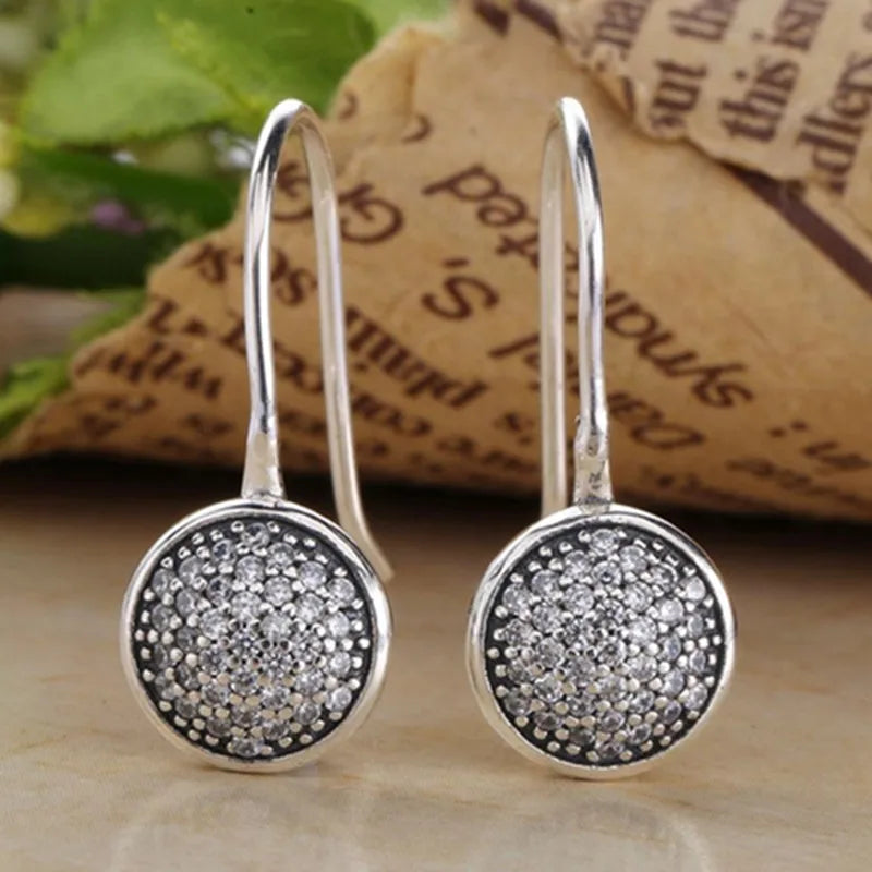 925 Silver Crystal Dazzling Droplets Earrings for Women Wedding Gift Jewelry