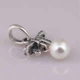 925 Silver Delicate Sentiments Pendant Necklace Women Bead Charm DIY Jewelry