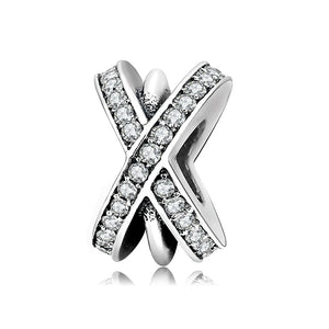 925 Silver Double Circle Zirconia Beads Bracelet