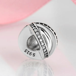 925 Silver Double Circle Zirconia Beads Bracelet