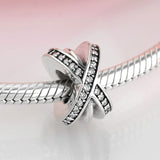 925 Silver Double Circle Zirconia Beads Bracelet
