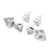 925 Silver Double Heart Stud Earrings Gift Jewelry