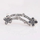 925 Silver Flowers Stud Earrings For Women Gift DIY Jewelry