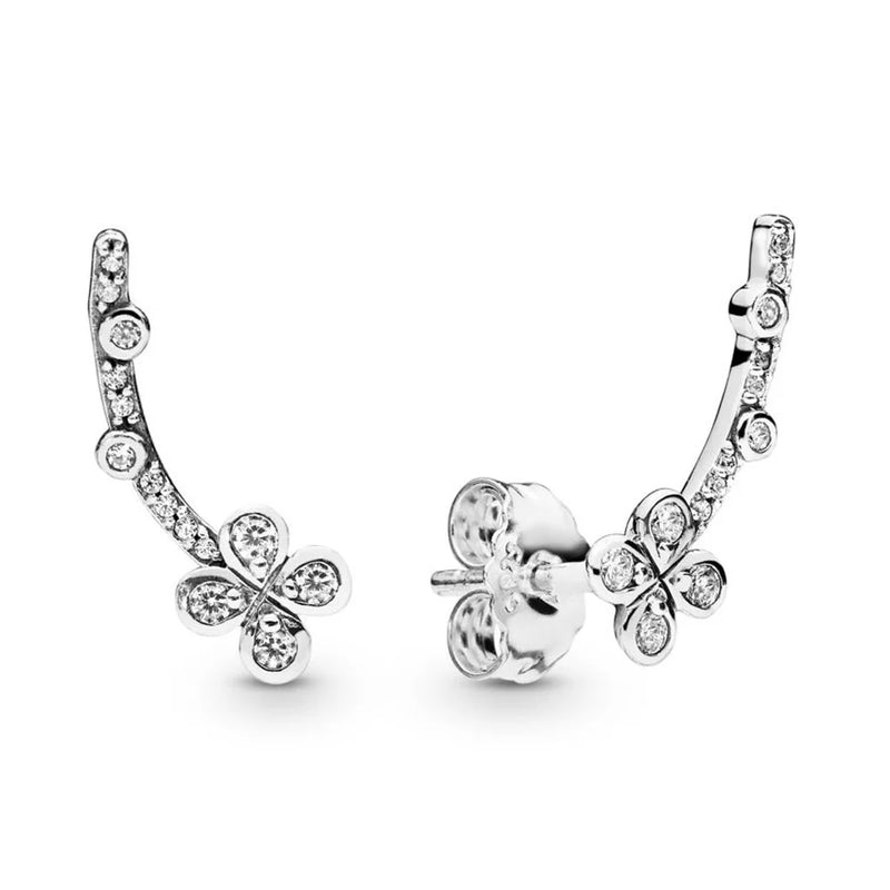 925 Silver Flowers Stud Earrings DIY Jewelry