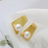 925 Silver Earring with Natural Freshwater Pearl 18K Plated Earstuds