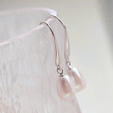 925 Silver Earrings Natural Freshwater Pearl Water Drop Lady Style Jewelry