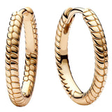 925 Silver Rose Golden Charm Hoop Earring DIY Gift Jewelry