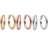 925 Silver Rose Golden Charm Hoop Earring DIY Gift Jewelry