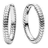 925 Silver Rose Golden Charm Hoop Earring DIY Gift Jewelry