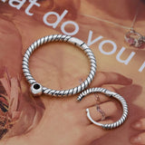 925 Silver Rose Charm Double Hoop Earrings Gift Jewelry