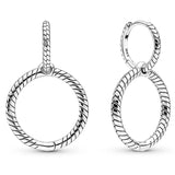 925 Silver Earring Rose Charm Hoop Earrings Gift Jewelry