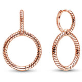 925 Silver Earring Rose Charm Hoop Earrings Gift Jewelry