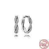 925 Silver Earring Snow Flower Bee Tree Sparkling Pav