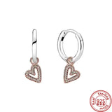 925 Silver Earring Snow Flower Bee Tree Sparkling Pav