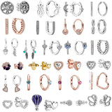 925 Silver Earring Snow Flower Bee Tree Sparkling Pav
