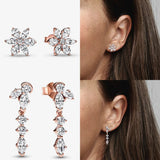 925 Silver Crown Love Heart Stud Earrings