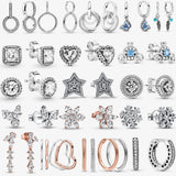 925 Silver Crown Love Heart Stud Earrings