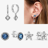 925 Silver Crown Love Heart Stud Earrings
