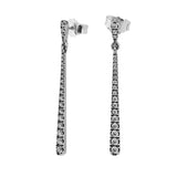 925 Silver Sparkling Stones Hanging Earrings Fine Jewelry