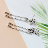 925 Silver Butterfly Tassel Earrings Antique Lady Jewelry Gift
