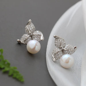925 Silver Earstuds Lady Charm Freshwater Pearl Earrings