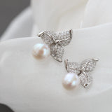 925 Silver Earstuds Lady Charm Freshwater Pearl Earrings