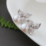 925 Silver Earstuds Lady Charm Freshwater Pearl Earrings