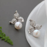 925 Silver Earstuds Lady Charm Freshwater Pearl Earrings