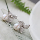 925 Silver Earstuds Lady Charm Freshwater Pearl Earrings