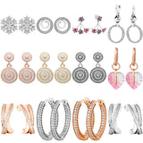 925 Silver Knot Heart Snowflake Earring Women Jewelry