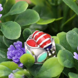 925 Silver Enamel Bee & Flower Charms Bead for Bracelets