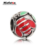 925 Silver Enamel Bee & Flower Charms Bead for Bracelets