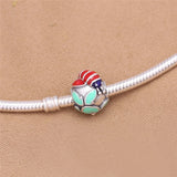 925 Silver Enamel Bee & Flower Charms Bead for Bracelets