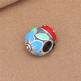 925 Silver Ladybug & Flower Charms Bead for Bracelets