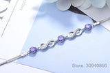 925 Silver Infinity Link Adjustable Women Bracelet SCB037