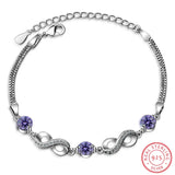 925 Silver Infinity Link Adjustable Women Bracelet SCB037