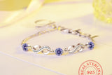 925 Silver Endless Love Infinity Chain Link Adjustable Women Bracelet