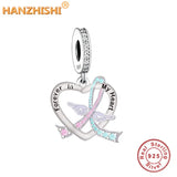 925 Silver Forever In My Heart Dangle Charm Bead for Bracelet Necklace